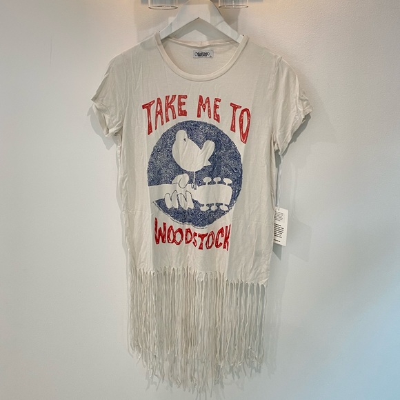 Lauren Moshi White and Red Fringe Tee - Picture 3 of 7